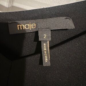 Maje Black V-Neck Bodysuit